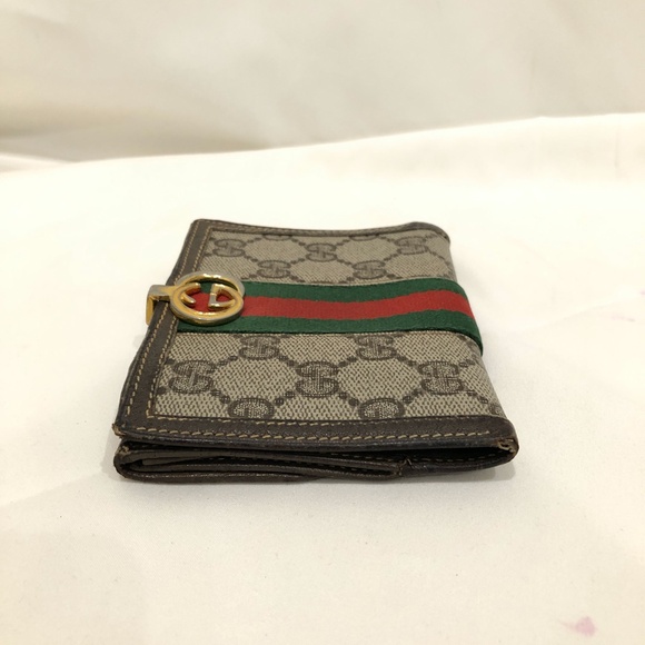 Gucci Brown GG Supreme Bifold Wallet Sku#84143 (gently used, corners tearing) - Picture 3 of 15